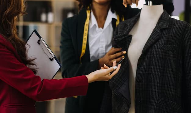 Two designer girls create a suit