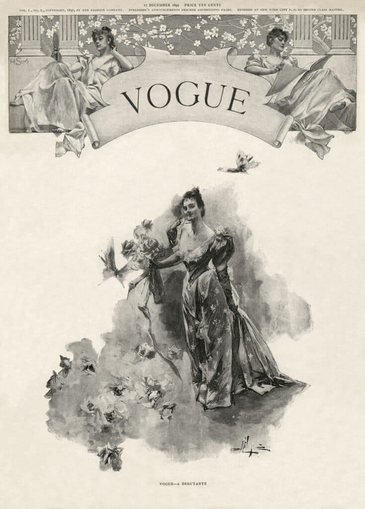 the cover of the first issue of Vogue magazine