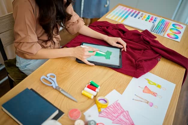 Fashion designer using a tablet for digital design