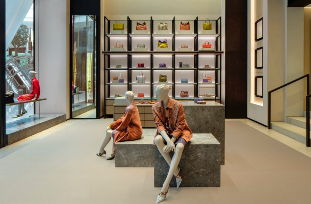 Bottega Veneta boutique with bags